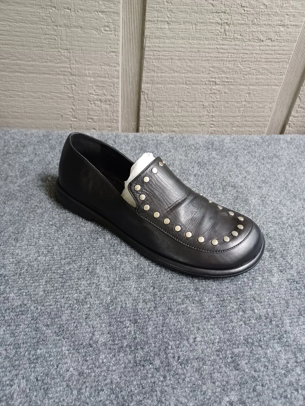 ME+EM Studded Travel Loafer Shoe Size 38 US 8 Women Leather Black Quiet Luxury